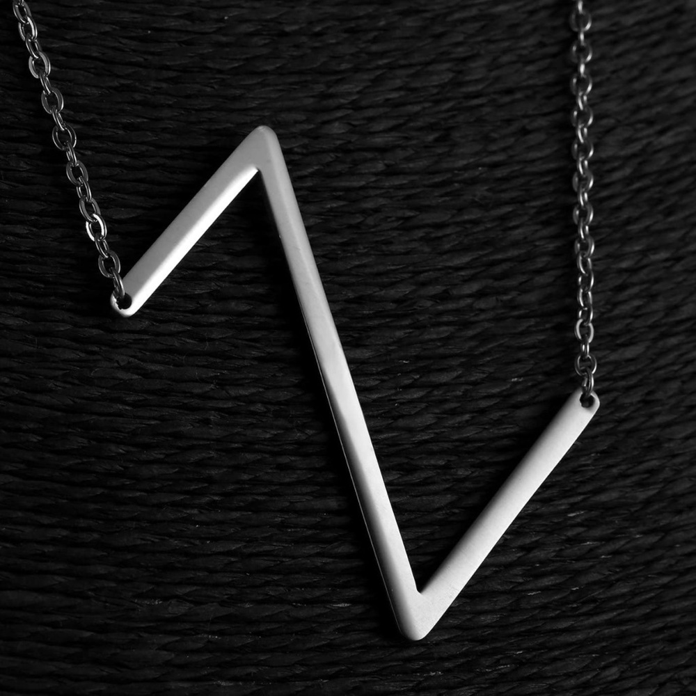 Silver Initial Stainless Steel Pendant Necklace Letters A-Z - Picture 3 of 6